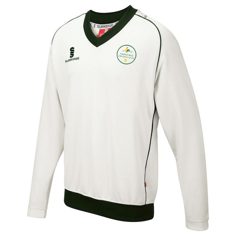 Ashbourne CC Long Sleeve Sweater Green Trim