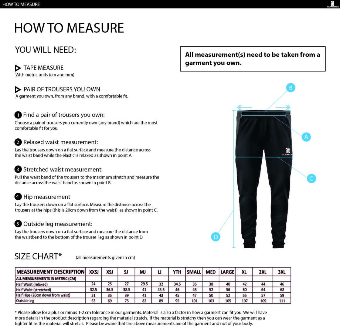 Ashbourne CC Dual Skinny Pant : Black - Size Guide
